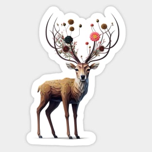 Flower on Deer Sticker